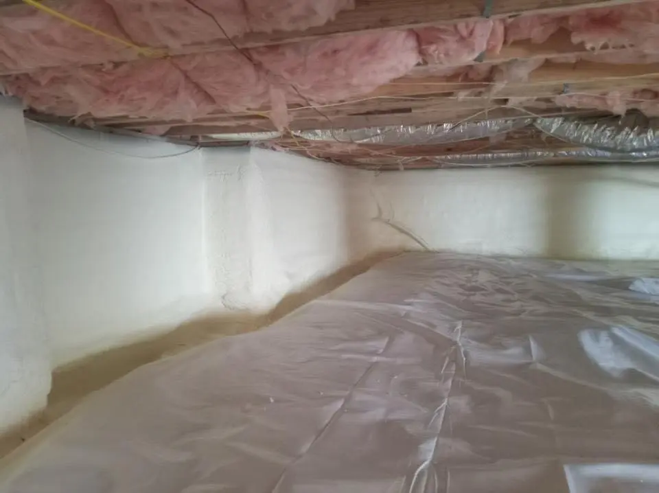 Crawl space encapsulation with closed-cell spray foam for Roof Waterproofing in Holladay